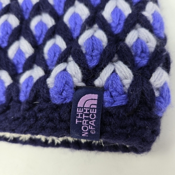 THE NORTH FACE FLEECE LINED KNITWEAR BEANIE HAT CAP CROCHET DESIGN UNISEX OS - Picture 9 of 11